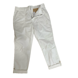 WHBM Utility Crop 4 Pocket Zip and Button Closure Adjustable hem.  NWT
